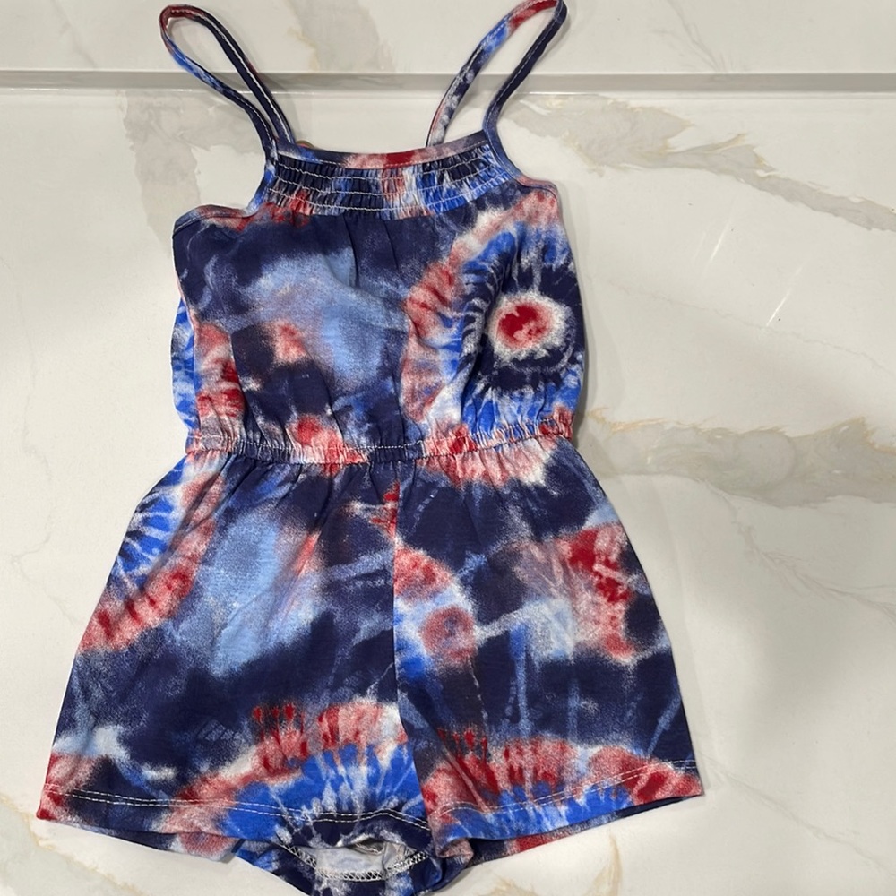 Sleeveless tie dye Romper kids size 6